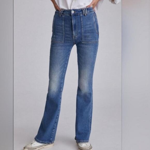 Pilcro Jeans The Icon Flare Womens SZ 29 Blue High Rise Bell Bottom 70s Western - Picture 3 of 12